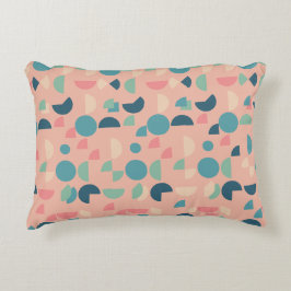 Retro Rosa Colorful Modern Geometric Tribal Prydnadskudde