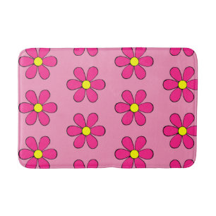 Retro Rosa Daisy Cute Summer Bathroom Matta Bath M