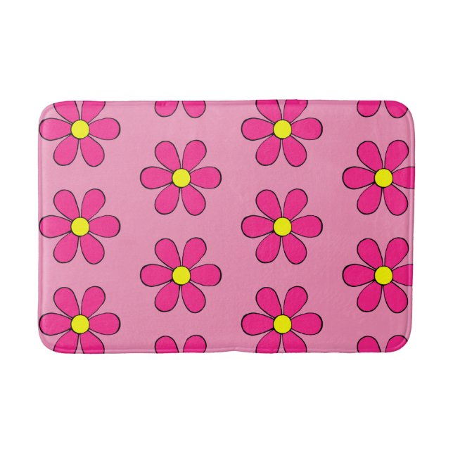 Retro Rosa Daisy Cute Summer Bathroom Matta Bath M (Framsidan)