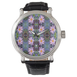 Retro Rosa Daisy Flower Mönster Armbandsur