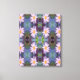 Retro Rosa Daisy Flower Mönster Canvastryck