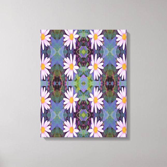 Retro Rosa Daisy Flower Mönster Canvastryck (Framsida)
