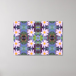Retro Rosa Daisy Flower Mönster Canvastryck