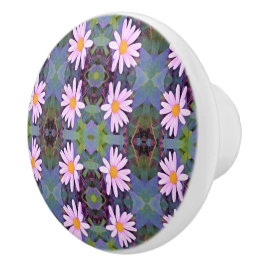 Retro Rosa Daisy Flower Mönster Knopp