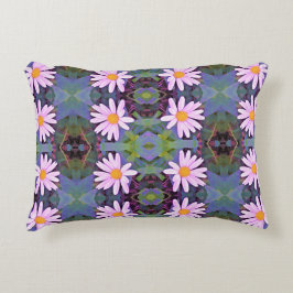 Retro Rosa Daisy Flower Mönster Prydnadskudde