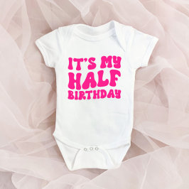 Retro Rosa Det är min halvfödelsedag 6 månaders mi T Shirt