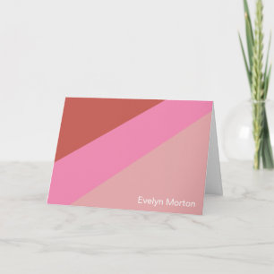 Retro Rosa Diagonal Rand Personlig Stationery Kort