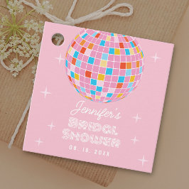 Retro Rosa Disco Boll 70- och 80-talsinspirerad Br Gåvor Etiketter