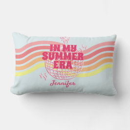 Retro Rosa Disco Boll i min sommartid Lumbarkudde