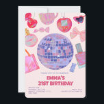 Retro Rosa Disco yk2-estetiskt 21:a födelsedagen Inbjudningar<br><div class="desc">Retro Rosa Disco Yk2 21Födelsedag</div>