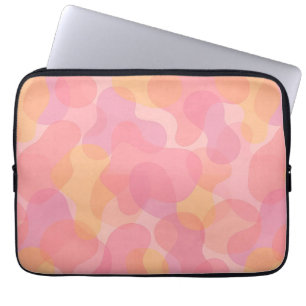 Retro Rosa Färg Amorphous Shapes Art Mönster Laptop Fodral