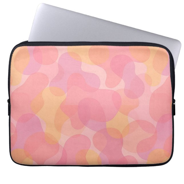 Retro Rosa Färg Amorphous Shapes Art Mönster Laptop Fodral (Framsidan)