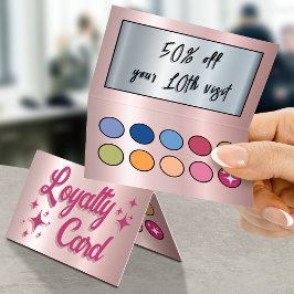 Retro rosa faux eyeshadow palette-förmånskort visitkort