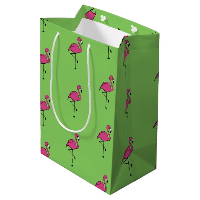 Retro Rosa Flamingo Gift Bag (Baksidan Vinklad)