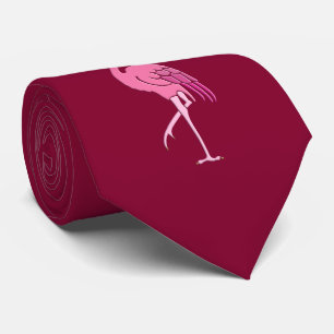 Retro rosa Flamingo på Burgundy Slips