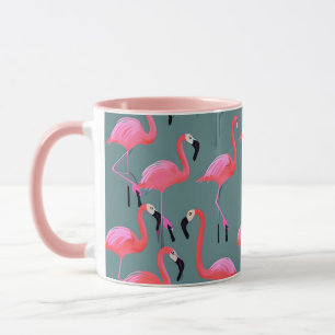 Retro rosa flamingos mugg