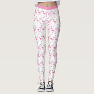 Retro Rosa Flamingos Tropical Mönster Yoga Leggings