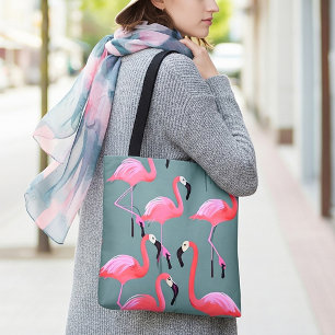 Retro rosa flamingos tygkasse