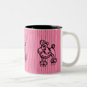 Retro Rosa Fransk Pudel Coffee Mugg Gift