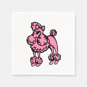 Retro Rosa Fransk Pudel Party Napkins Pappersservett