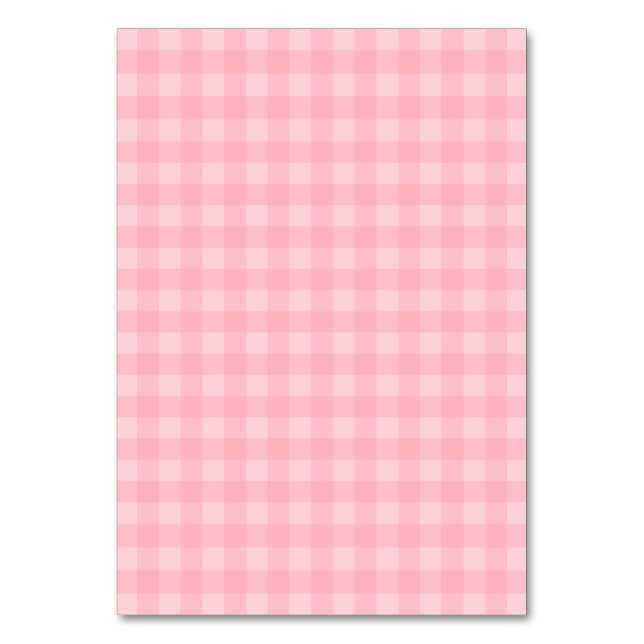 Retro Rosa Gingham Checkered Mönster Background Bordsnummer (Framsidan)