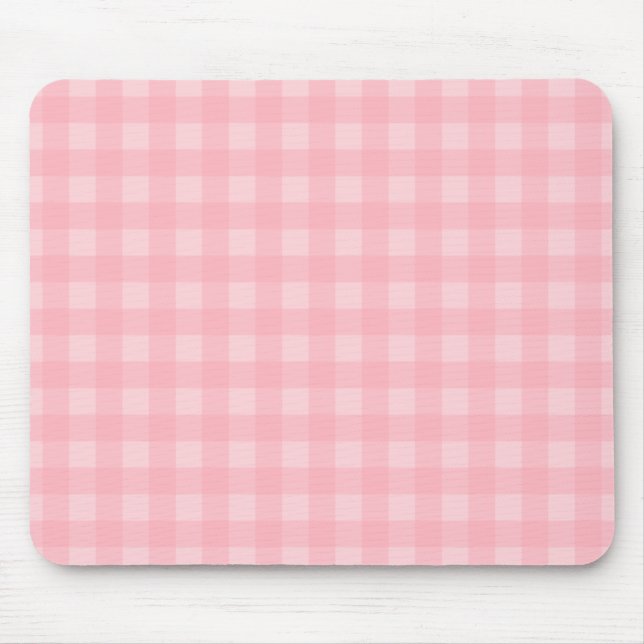 Retro Rosa Gingham Checkered Mönster Background Musmatta (Framsidan)