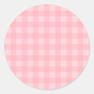Retro Rosa Gingham Checkered Mönster Background Runt Klistermärke