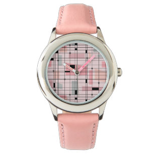 Retro Rosa Grid och Starbursts Barn Watch Armbandsur
