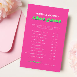 Retro Rosa & Grönt Groovy Bröllop Shoe Game