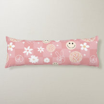 Retro Rosa Groovy kontrollerade Hippie Mönster