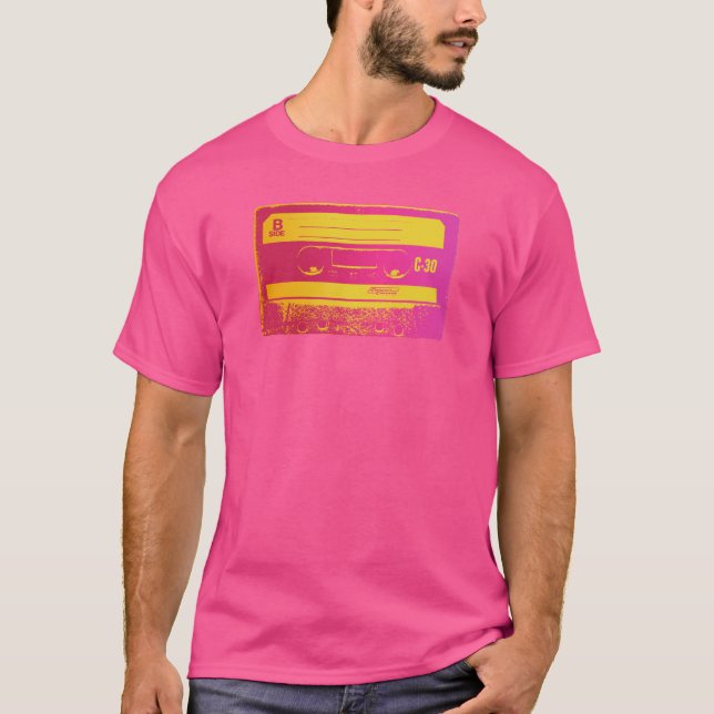 Retro Rosa & Gul Kassettband Tee (Framsida)