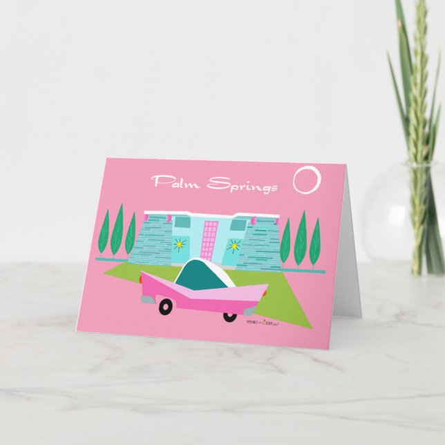 Retro Rosa Handflatan Vår-mappat gratulationskort Kort (Framsida)