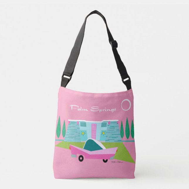 Retro Rosa Handflatan Vår Tote Axelväska (Framsida)