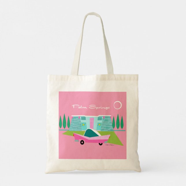 Retro Rosa Handflatan Vår Tote Bag Tygkasse (Baksida)
