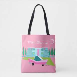 Retro Rosa Handflatan Vår Tote Tygkasse