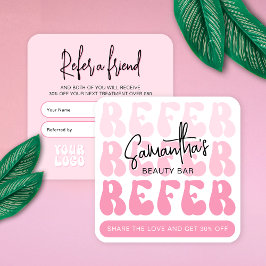 Retro-Rosa Hänvisa till en vänskaplig, modern Logo Rabattkort