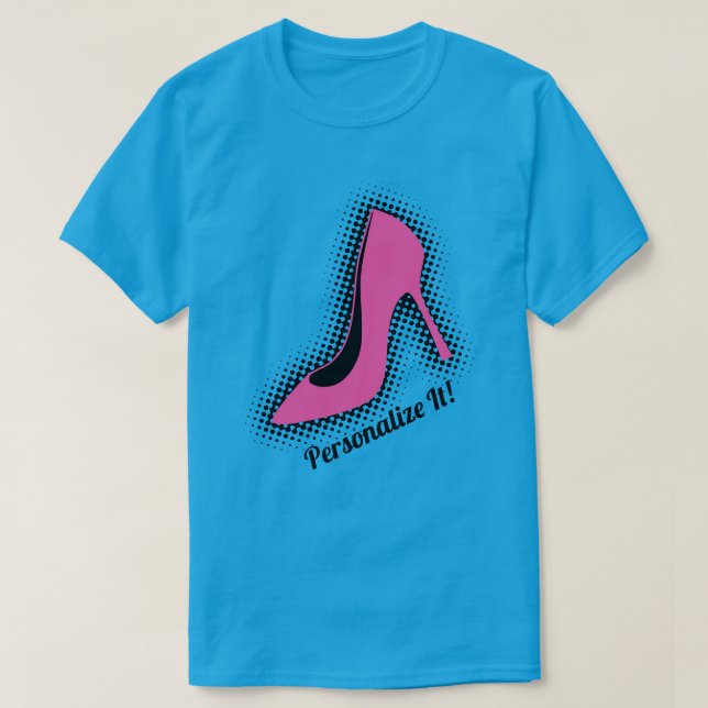 Retro Rosa High Heel Shoe T Shirt (Design framsida)