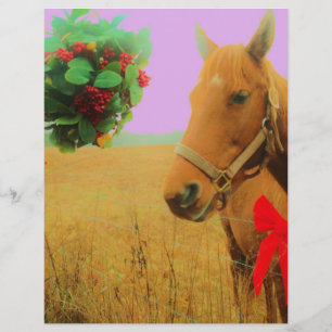 Retro rosa himlar jul Horse