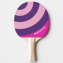 Retro Rosa Himmel Cirkel Rand med Namn Pingisracket