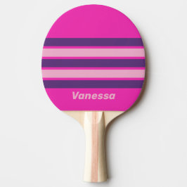 Retro Rosa Himmel över Randig med Namn Pingisracket
