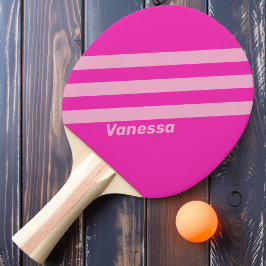 Retro Rosa Himmel Tre Ränder med Namn Pingisracket