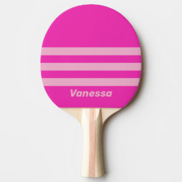Retro Rosa Himmel Tre Tvärgående Ränder med Namn Pingisracket