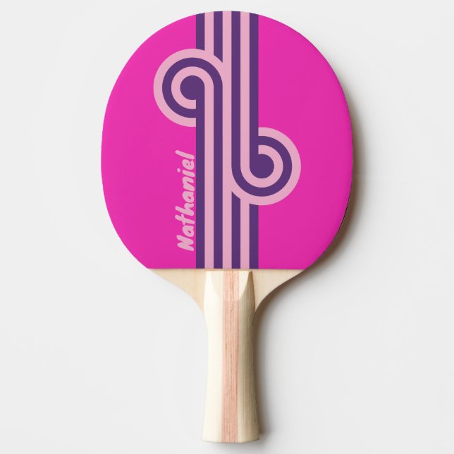Retro Rosa Himmelsslinga med Namn Pingisracket (Framsidan)