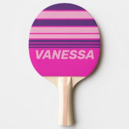 Retro Rosa Horisont Strimlad med namn Pingisracket