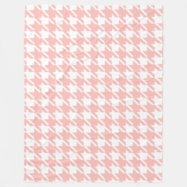 Retro Rosa Houndstooth Fleece Blanket Gift (Framsidan)