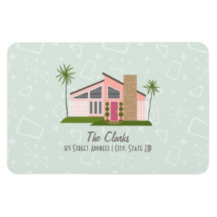 Retro Rosa House Adress Magnet