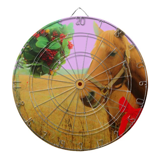 Retro rosa jul himmel häst darttavla (Framsidan)