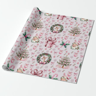 Retro rosa jul presentpapper