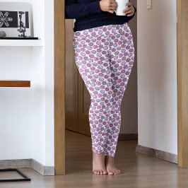 Retro Rosa Julafton Ornaments jul Pajama Byxor