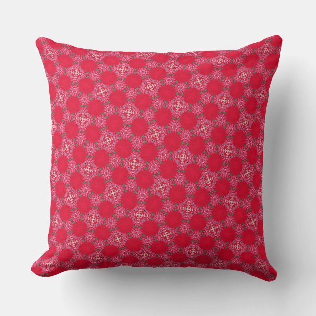 Retro Rosa Klöver Kastkudde Kudde (Framsida)
